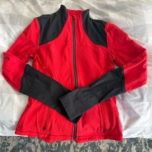 Lululemon jacket - deep coral and dark grey
